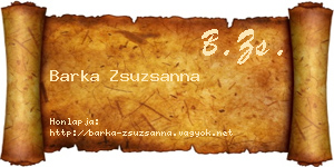 Barka Zsuzsanna névjegykártya